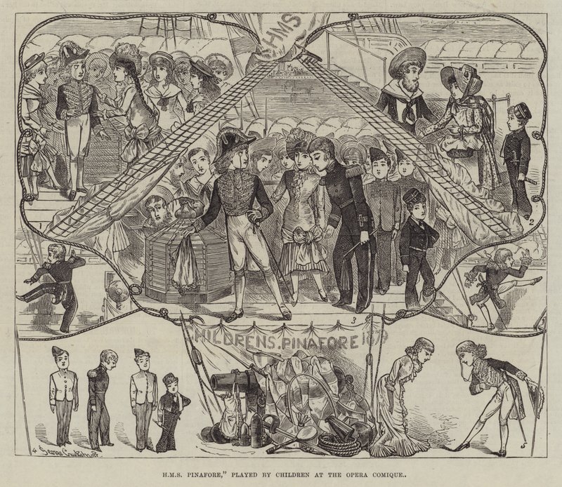 HMS Pinafore, a Children at the Opera Comique alakításában alkotó: George Cruikshank