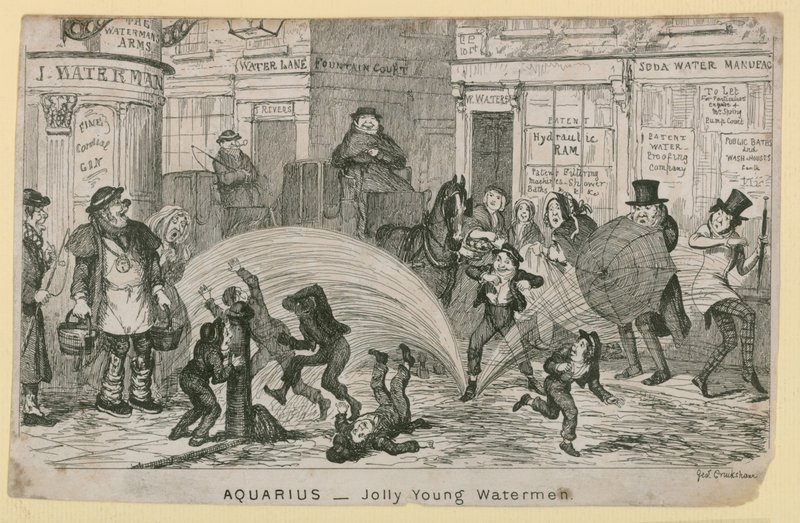 Vidám fiatal víziemberek alkotó: George Cruikshank