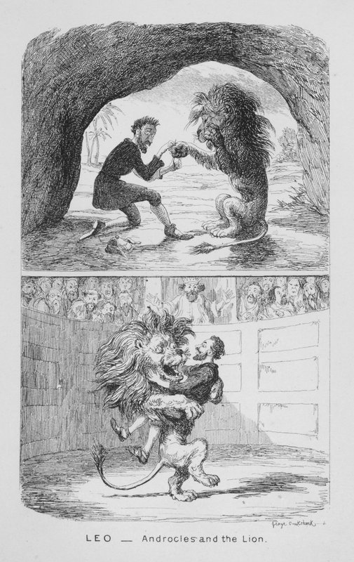Oroszlán, Androklész és az Oroszlán alkotó: George Cruikshank