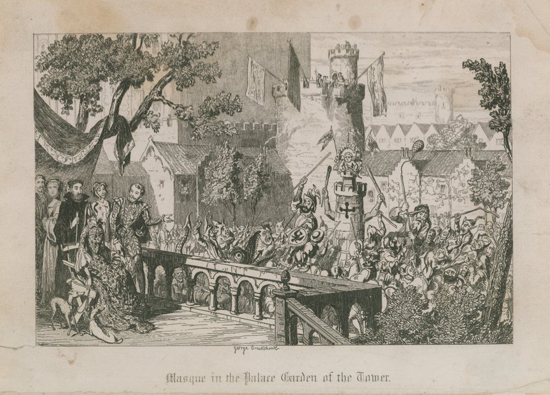 Masque a torony palotakertjében alkotó: George Cruikshank