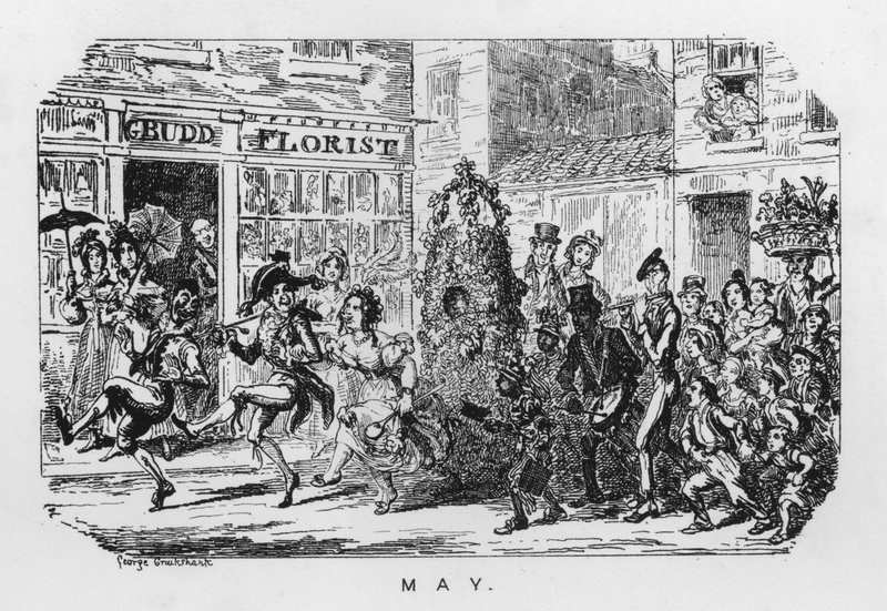 május elseje (metszet) alkotó: George Cruikshank