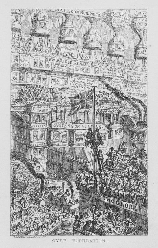 Túlnépesedés (metszet) alkotó: George Cruikshank