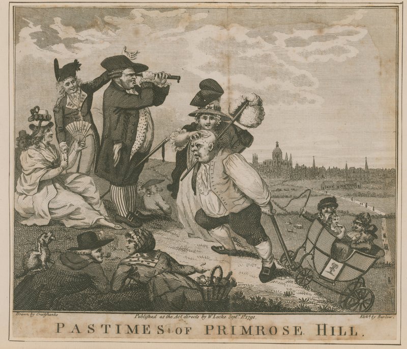 Primrose Hill időtöltései alkotó: George Cruikshank