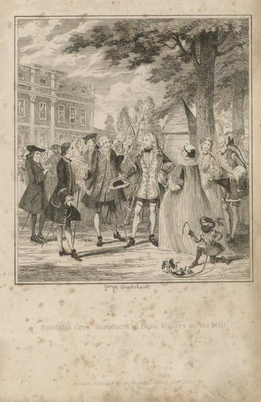 Randulph Crew bemutatta Beau Villiers-t a bevásárlóközpontban alkotó: George Cruikshank