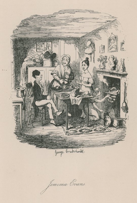 A londoni élet színtere: Jemima Evans alkotó: George Cruikshank