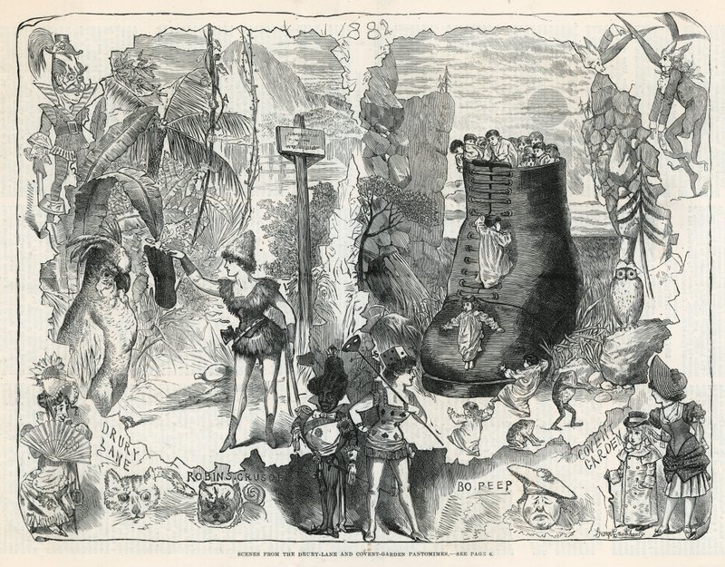 Jelenetek a Drury Lane-i és a Covent Garden-i pantomimből alkotó: George Cruikshank