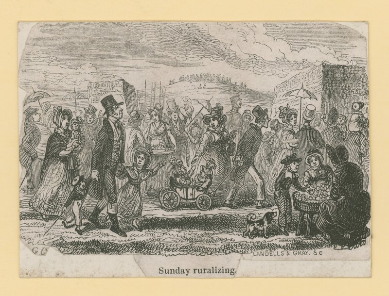 Vasárnapi falusiaskodás alkotó: George Cruikshank