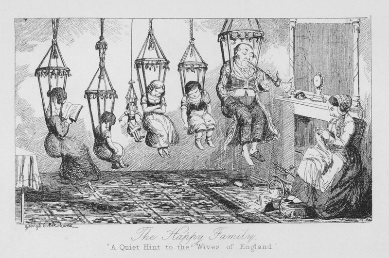 A boldog család, csendes tipp Anglia feleségeinek (metszet) alkotó: George Cruikshank