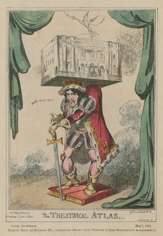 A színházi atlasz: Edmund Kean mint Richard III alkotó: George Cruikshank