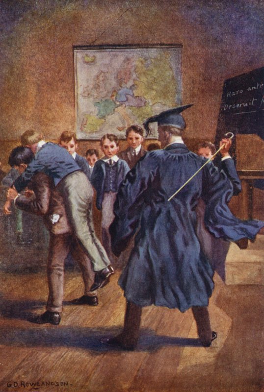 Néhány éles vágás volt minden, amit Mr Rose adott nekik (színes litográfia). alkotó: George Derville (after) Rowlandson