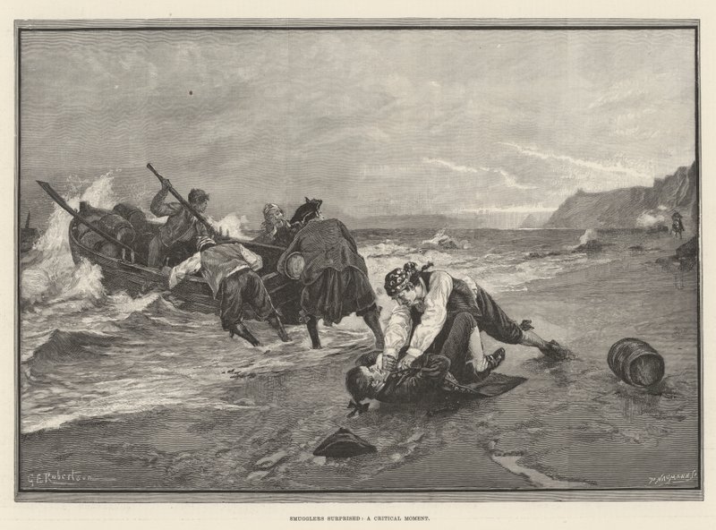 A csempészek meglepődtek, kritikus pillanat alkotó: George Edward Robertson