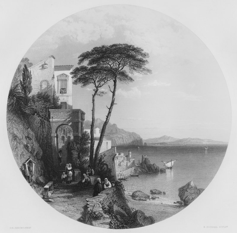 Amalfi (metszet) alkotó: George Edwards Hering