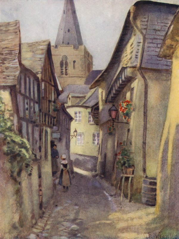 Egy régi utca St Goarban alkotó: George Franck Nicholls