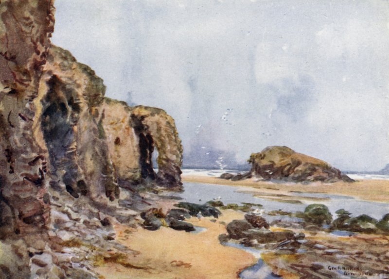 Perranporth (színes litó) alkotó: George Franck Nicholls