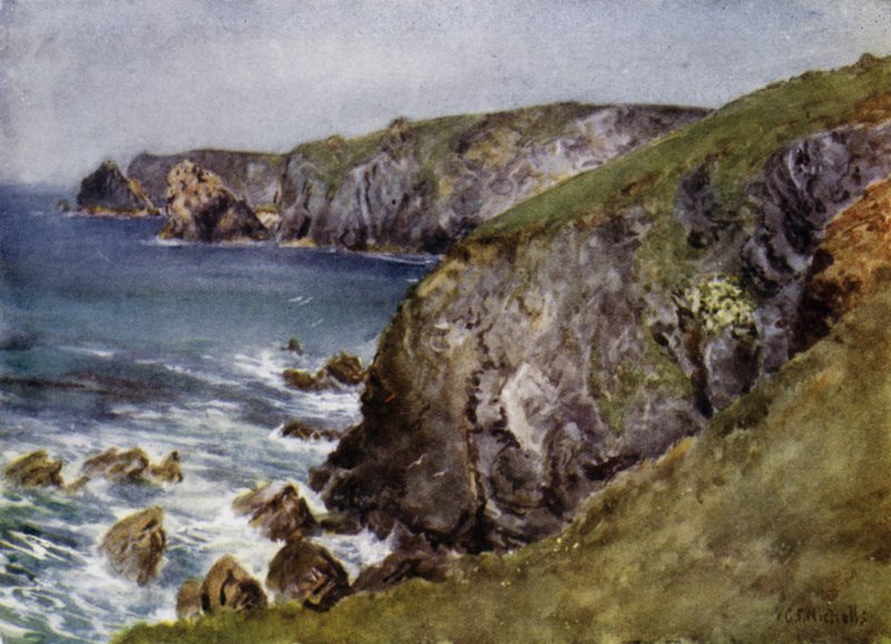 A tengerpart a gyík közelében (színes litó) alkotó: George Franck Nicholls