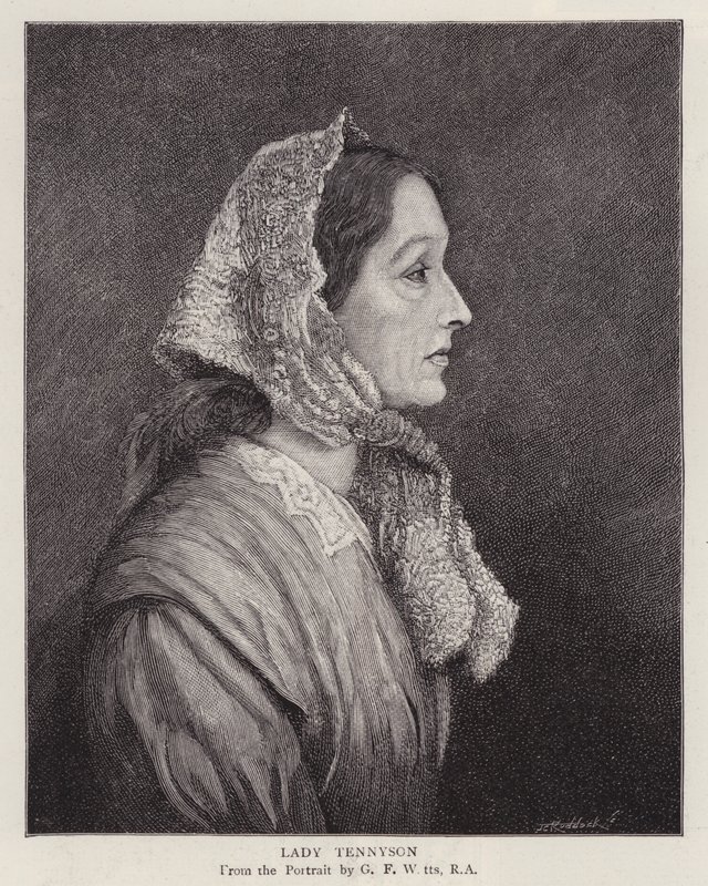 Emily Tennyson portréja, Lady Tennyson, Alfred angol költő díjazott felesége, Lord Tennyson (litho) alkotó: George Frederick (after) Watts