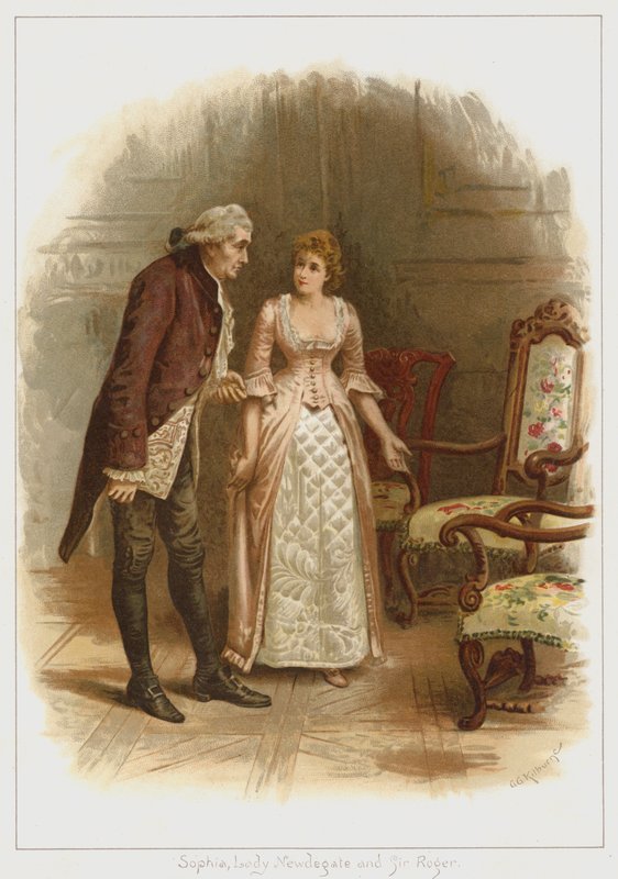 Sophia, Lady Newdegate és Sir Roger (színes litó) alkotó: George Goodwin Kilburne