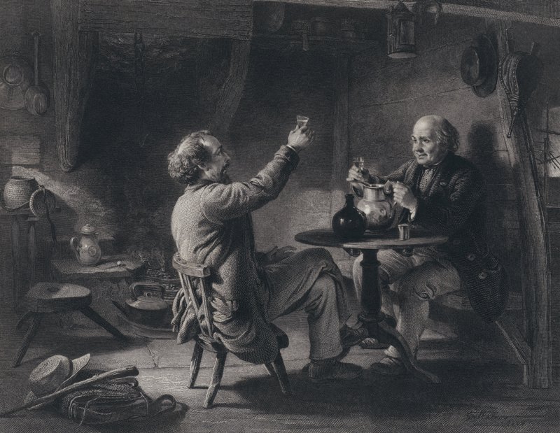 Illusztráció az Auld Lang Syne-hez, Robert Burns (metszet) alkotó: George Harvey