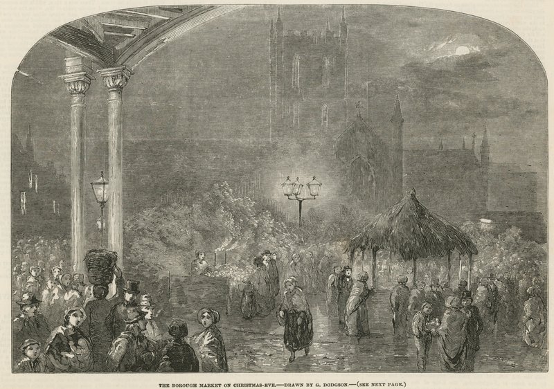 A londoni Borough Market, karácsony este alkotó: George Haydock Dodgson
