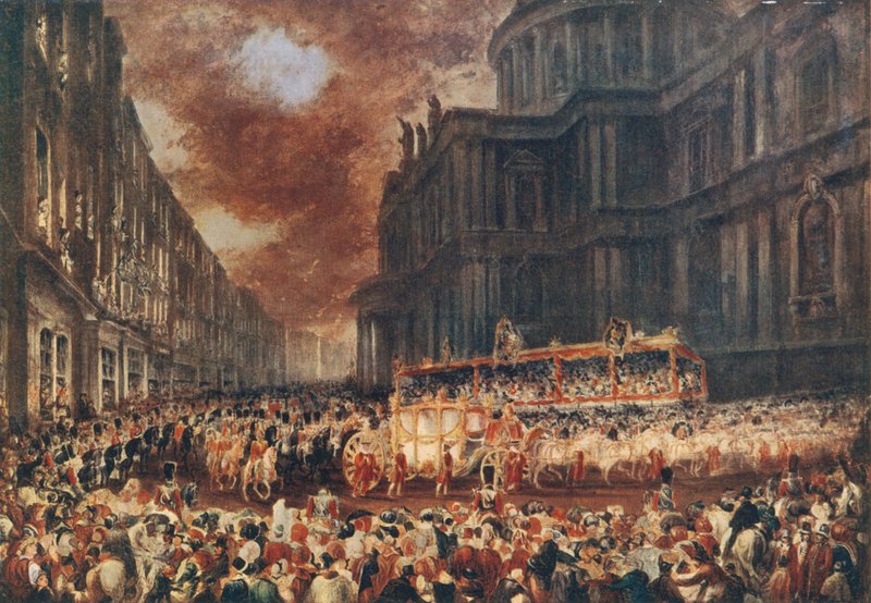 Viktória királynő első állami látogatása London Cityben, 1837 alkotó: George Hayter