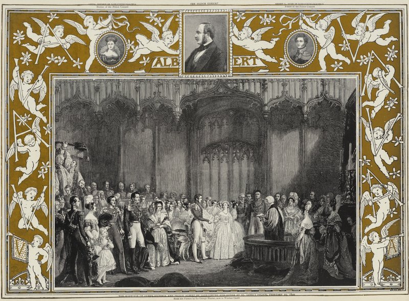 Viktória királynő és Albert szász-coburgi és gothai herceg házassága a Szent Jakab-palotában, 1840. február 10. alkotó: George Hayter