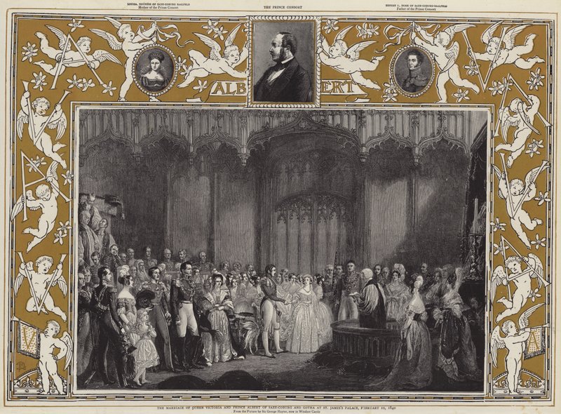 Viktória királynő és Albert szász-coburgi és gothai herceg házassága a Szent Jakab-palotában, 1840. február 10. alkotó: George Hayter