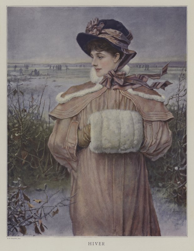 Hiver (téli) (színes litó) alkotó: George Henry (after) Boughton