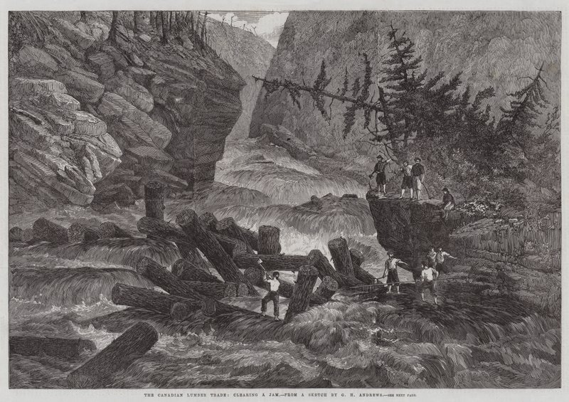 A kanadai fűrészáru kereskedelem, elakadás megszüntetése alkotó: George Henry Andrews