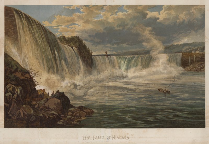 Niagara-vízesés (chromolitho) alkotó: George Henry Andrews