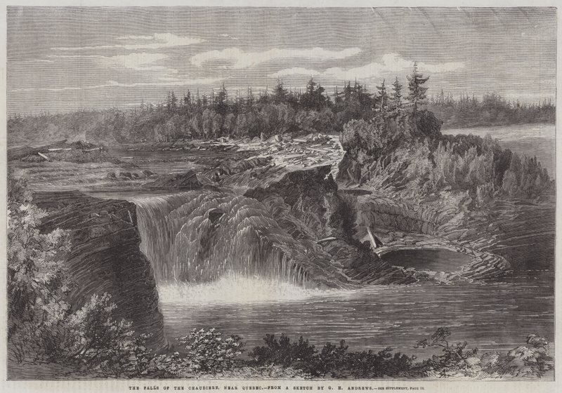 A Chaudiere-vízesés, Quebec mellett alkotó: George Henry Andrews