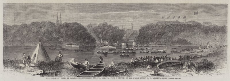 A walesi herceg Kanadában, a Lumberers Regatta, Ottawa alkotó: George Henry Andrews