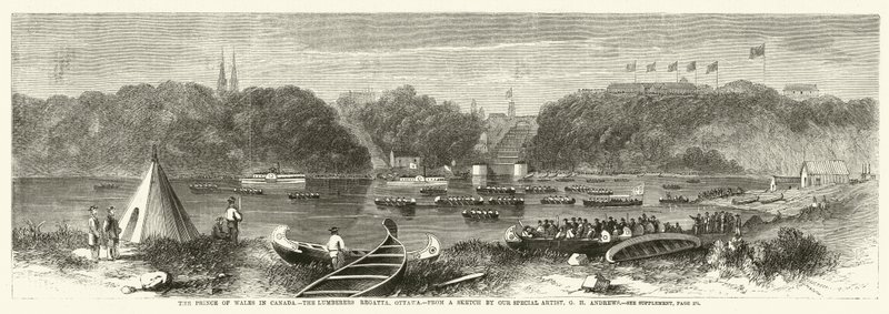 A walesi herceg Kanadában, a Lumberers Regatta, Ottawa alkotó: George Henry Andrews