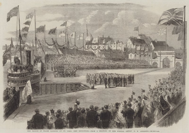 A walesi herceg partraszállás a New Brunswick állambeli St Johnban alkotó: George Henry Andrews
