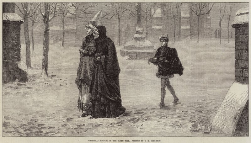 Karácsony reggel a régi időkben alkotó: George Henry Boughton