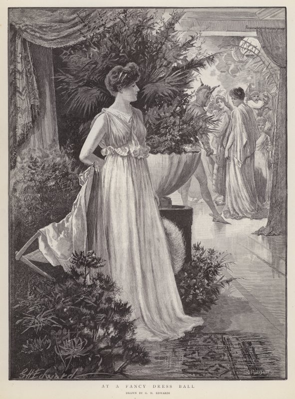 Díszruhabálon (litho) alkotó: George Henry Edwards