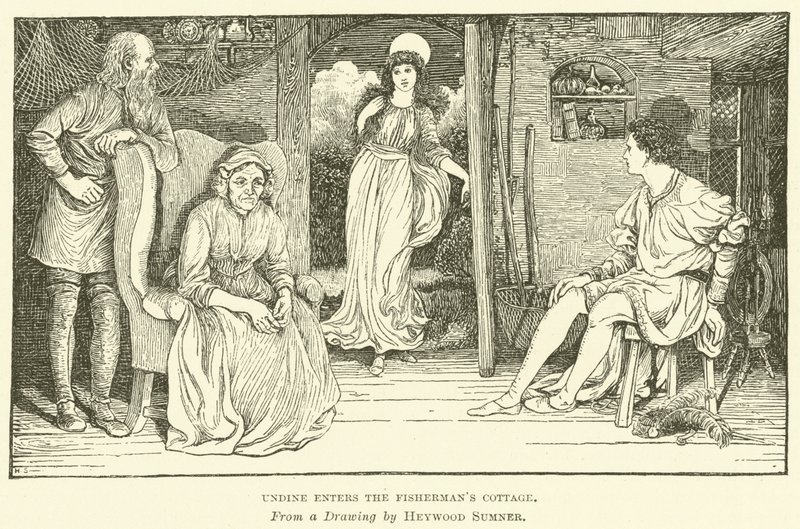 Undine belép a Fishermans Cottage-ba alkotó: George Heywood Maunoir Sumner