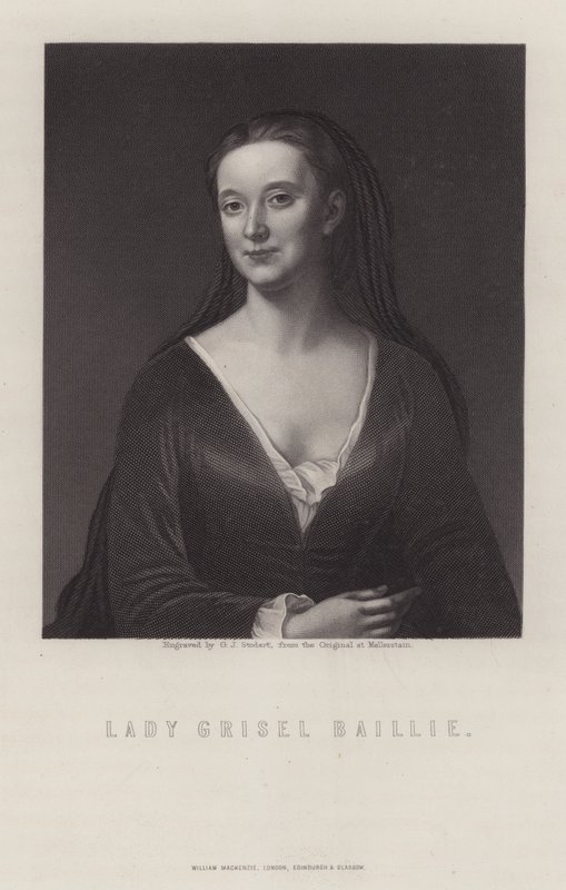Lady Grizel Baillie, skót dalszerző (metszet) alkotó: George J. Stodart