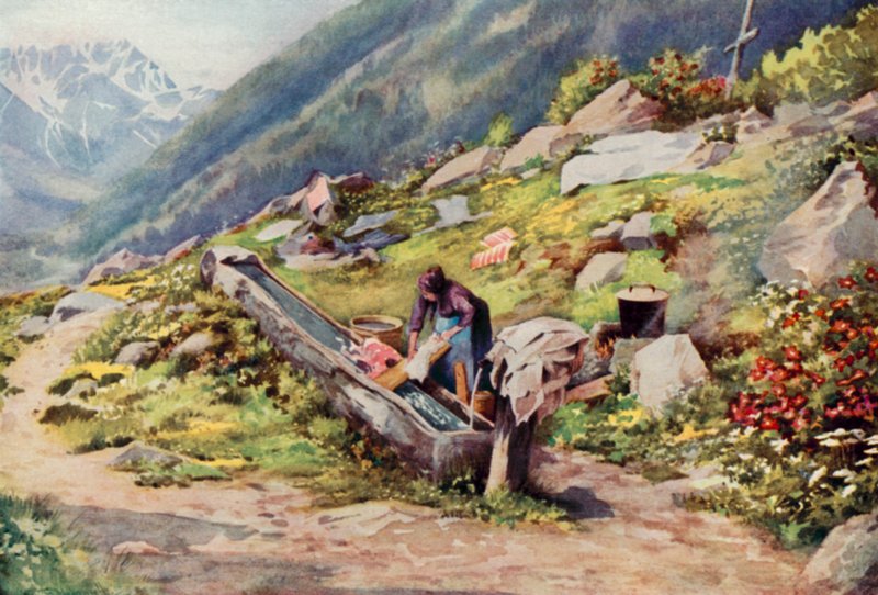 Chamonix völgyében (színes litó) alkotó: George Jackson Flemwell