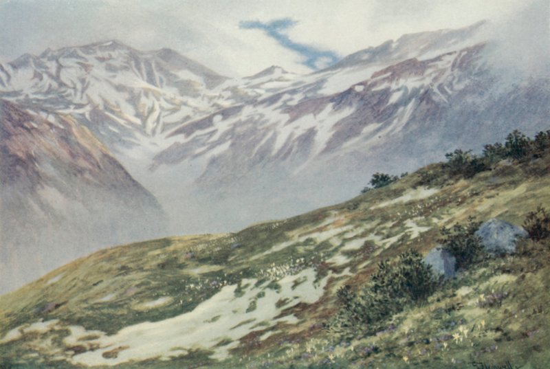 Col De Balme a Le Planetről, Argentiere felett (színes litó) alkotó: George Jackson Flemwell