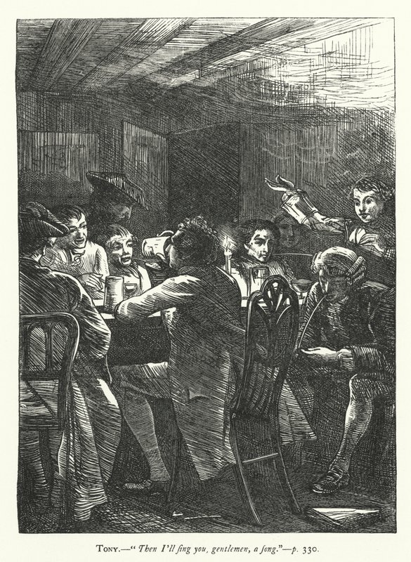 Illusztráció: She Stoops To Conquer (metszet) alkotó: George John Pinwell