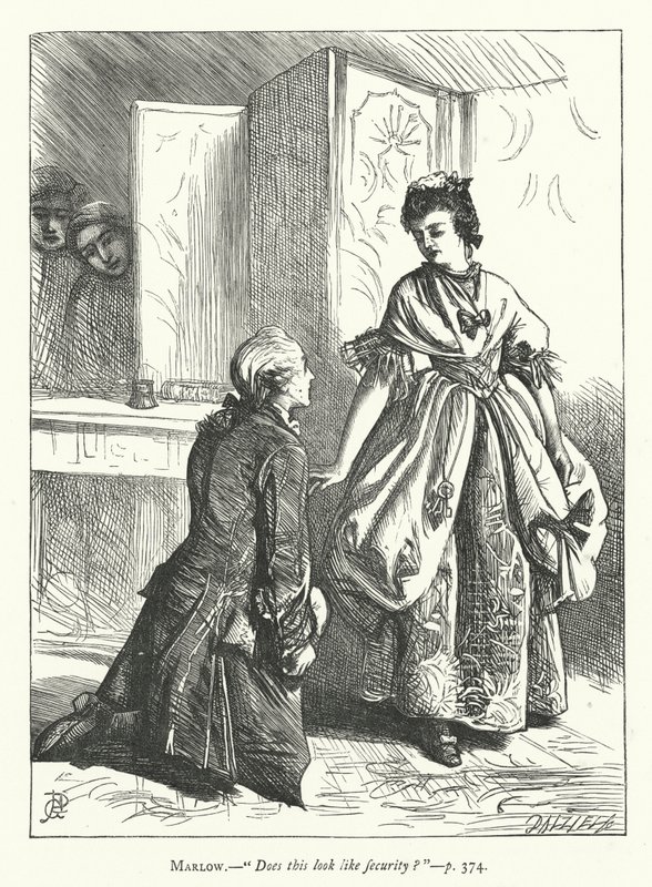 Illusztráció: She Stoops To Conquer (metszet) alkotó: George John Pinwell