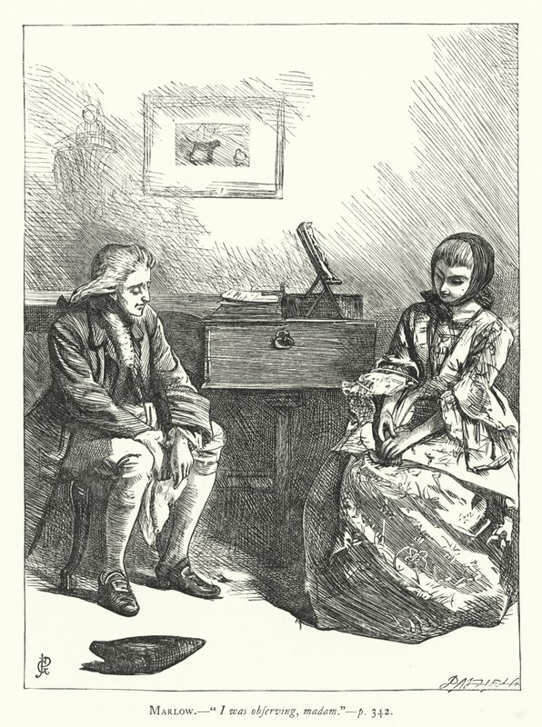 Illusztráció: She Stoops To Conquer (metszet) alkotó: George John Pinwell