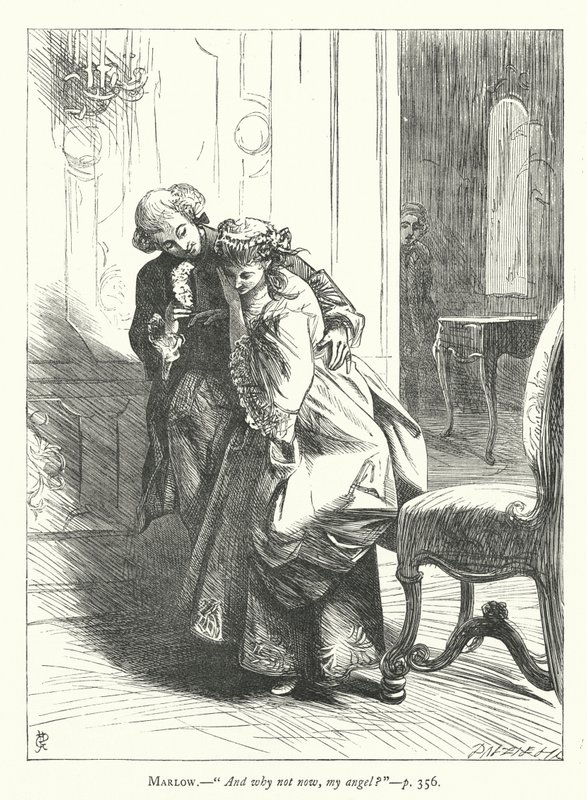 Illusztráció: She Stoops To Conquer (metszet) alkotó: George John Pinwell