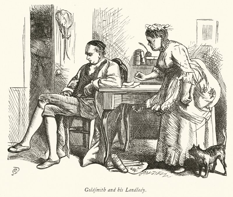 Goldsmith Olivér és háziasszonya (metszet) alkotó: George John Pinwell