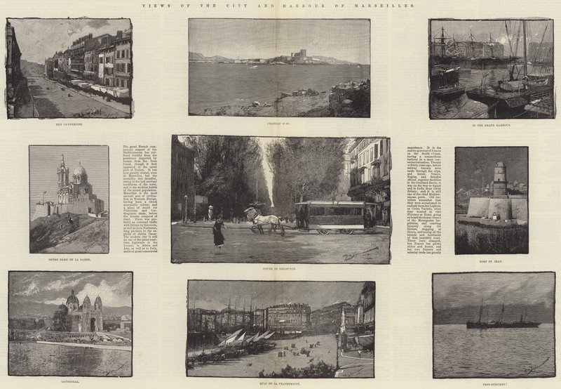 Kilátás a városra és Marseille kikötőjére alkotó: George L. Seymour