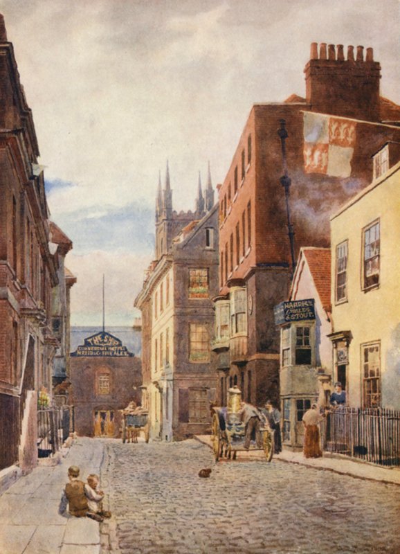 Church Street, dél felé (színes lithó) alkotó: George Moore Henton