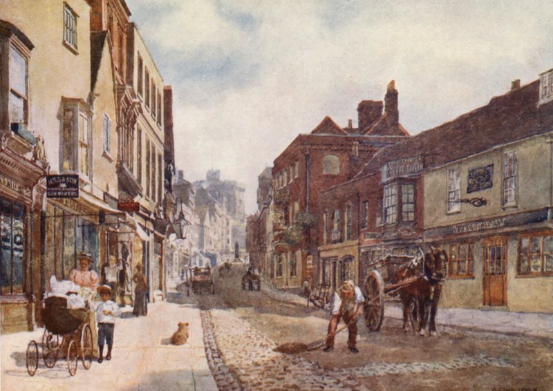 Peascod Street (színes litográfia) alkotó: George Moore Henton