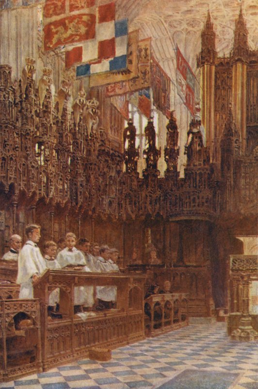 Szent György kápolna, esti ének (színes litográfia) alkotó: George Moore Henton