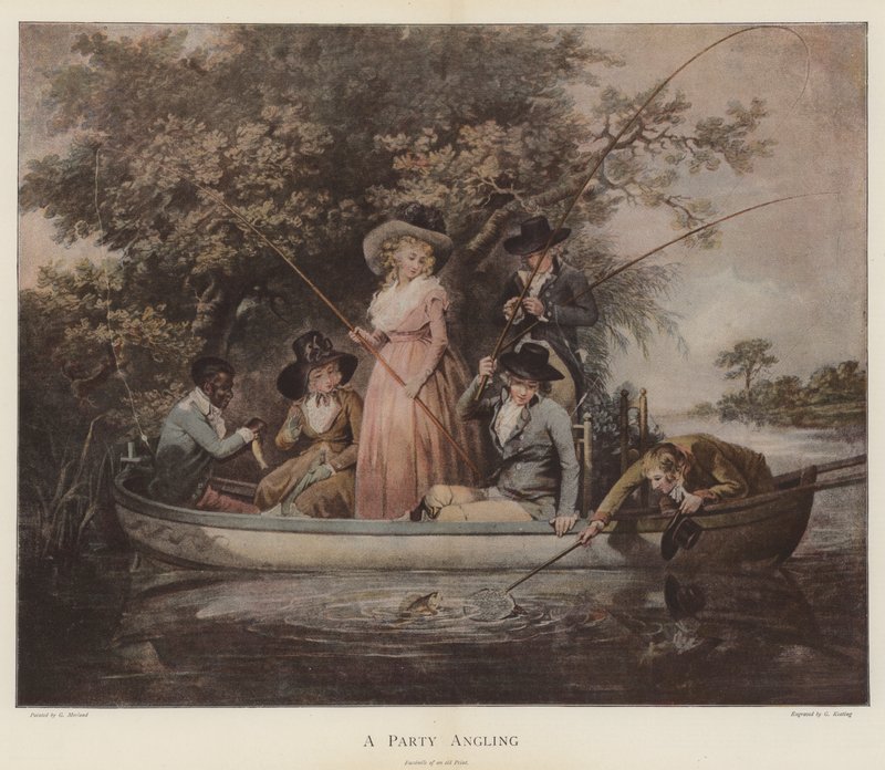 Egy parti horgászat (chromolitho) alkotó: George Morland