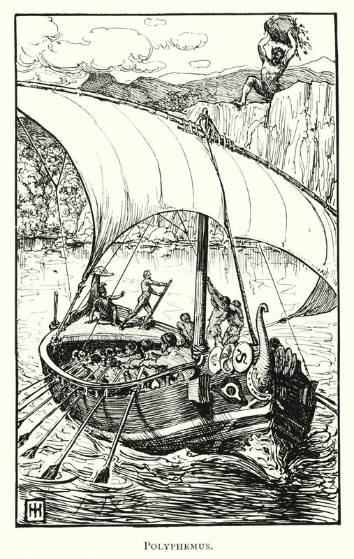 Odüsszea: Polyphemus (metszet) alkotó: George Percy Jacomb Hood